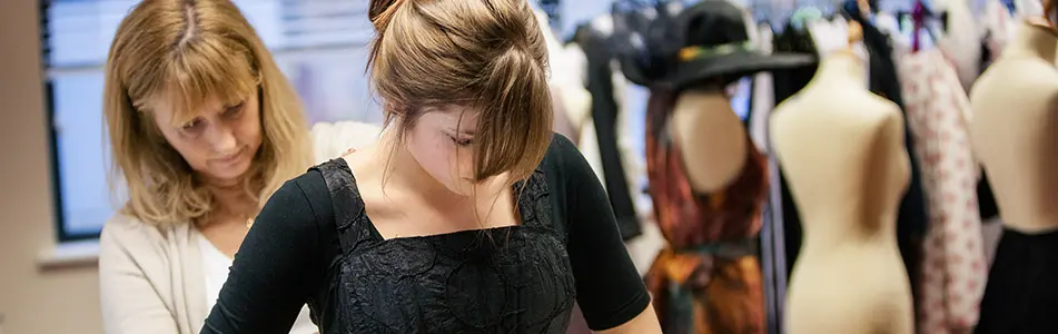 dress being fitted